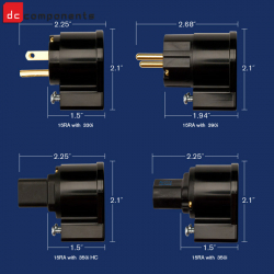 Wattgate 15RA - adapter kątowy iec / schuko